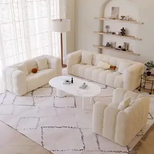 Tessuto finto orsacchiotto in pile casa soggiorno divano Relax Design semplice divani da 1 a 4 persone posti divano da soggiorno