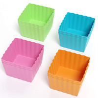 Ensemble de moules en silicone carrés pour mousse avec pochoirs, dômes, accessoires de cuisson et outils à gâteau, emballés dans un sac OPP
