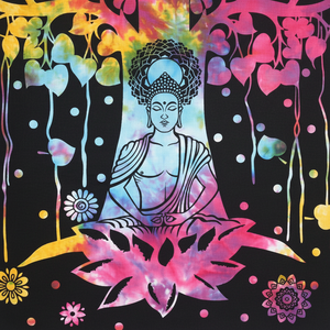 Petite Affiche Lotus Bouddha Tarot Carte Tapisserie Tenture Coton Porte Décor Imprimé Belle Fait Main Par Des Expéditeurs Indiens - Product Image 1