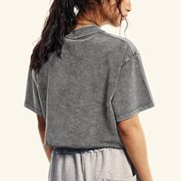 T-shirts surdimensionnés vintage pour femmes personnalisés T-shirts courts décontractés à manches courtes en coton délavé à l'acide hauts chemises Grunge d'été échantillon gratuit