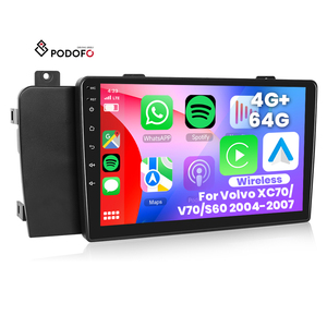 Autoradio Android Podofo con Schermo da 9 Pollici, 4+64G, Compatibile con Carplay e Android Auto per <span class=keywords><strong>Volvo</strong></span> <span class=keywords><strong>XC70</strong></span>/<span class=keywords><strong>V70</strong></span>/S60 2004-2007, GPS, RDS, WIFI - Product Image 1