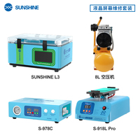 Kit d'outils combinés de réparation d'écran LCD Sunshine comprenant une machine de laminage OCA, un séparateur d'écran anti-bulles, un compresseur d'air et une pompe à vide
