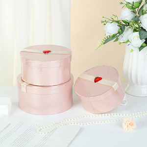 Fashionable Large Pink Round <strong>Wedding</strong> Gift <strong>Boxes</strong> Set <strong>Wedding</strong> Hamper Paper <strong>Post</strong> Box with Sponge Lining for Photo Frame - Product Image 1