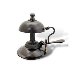 Timbre de Mesa con Botón de Latón y Níquel Negro, con un Diseño Moderno y Elegante para Escritorio, Mostrador, Recepción y Uso Decorativo - Product Image 1