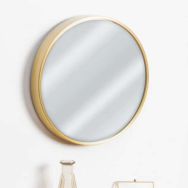 مرآة مكياج سميكة من lululemon, جودة مضمونة ، مقاس 40.5 × 5 سم ، ديكور حائط معدني دائري
