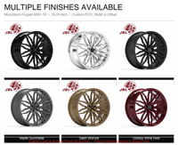 Nouvelles jantes monobloc forgées 16-24 pouces, noir brillant, multi-branches, en alliage d'aluminium 25 mm, compatibles berlines et SUV 5x112 5x114.3 5x120