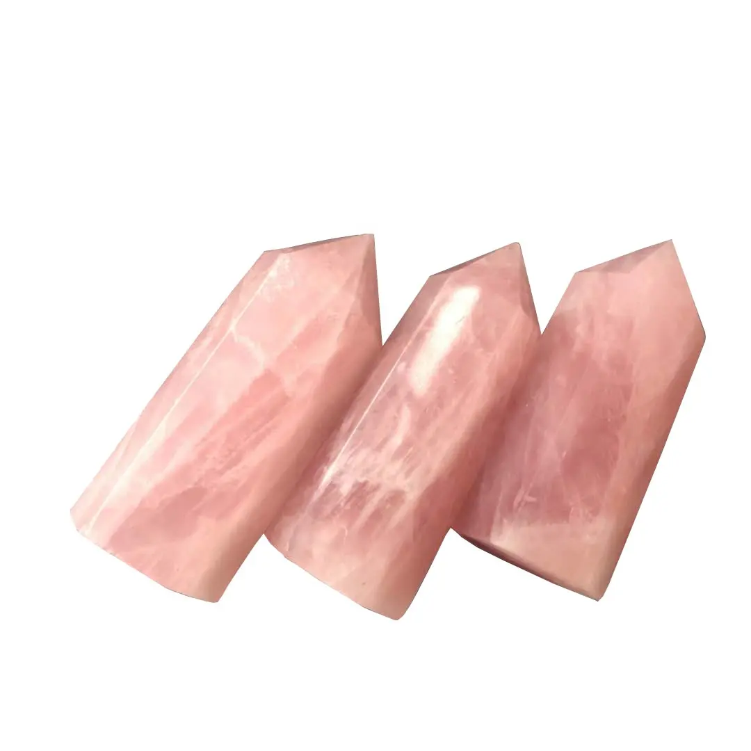 Оптовая продажа, натуральный розовый кварц, исцеляющая серия, Кристальный рассеиватель, Яркая розовая кварцевая башня может использоваться для украшения дома