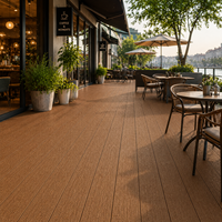 Revêtement de terrasse composite WPC en bois de rose, antidérapant, grain de bois 3D, aspect luxueux, imperméable, anti-UV, pour jardin, patio, terrasse extérieure