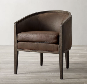 Fauteuil de salle à manger en cuir Dixon, style moderne minimaliste glamour des années 1950, de la dynastie Sassanide - Product Image 1