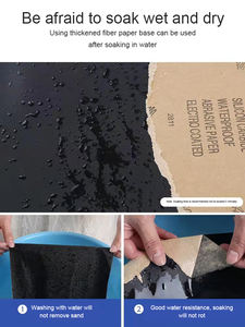 Muestra de papel de <span class=keywords><strong>lija</strong></span> de carburo de silicio 100% impermeable Kraft Grit P60 P2000 con envío gratis a Europa - Product Image 4