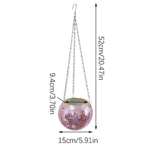 Cesto Sospeso a Sfera in Plastica Riflettente Effetto Specchio per Piante - Product Image 3