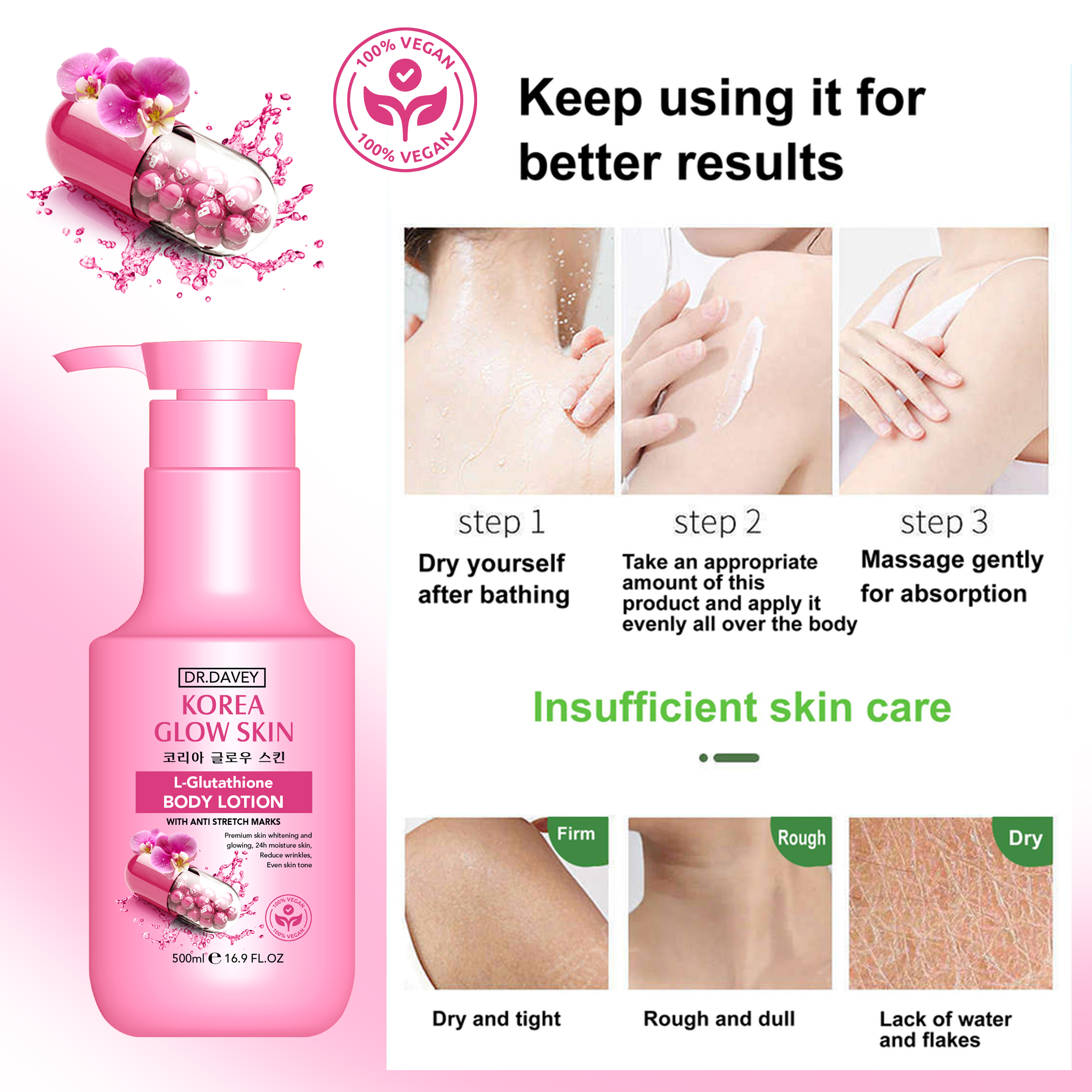 l-glutathione moist whitening lotion how to use Hello Kitty SPF 70 +++ PRICE: Enriched with Red Pomegranate Extract is very good for the skin. Contains SPF70 +++ which acts as a sunblock protect the Glutathione Whitening Lotion nourishes and