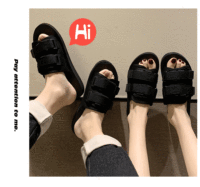 Sendal Unisex Custom Logo Selipar Pria Kasual Sandal Selop Pria Alas Kaki Pantoufles Sleepers EVA untuk Pria Hitam
