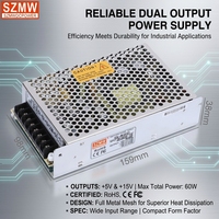 Alimentation multi-tension à quatre sorties SZMW Q-60C CE RoHS à faible ondulation avec protection complète du circuit pour cartes mères industrielles et équipements de test