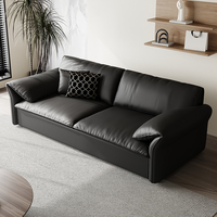 Canapé-lit en cuir PU avec grand espace de rangement, accoudoirs surdimensionnés, convertible, pour salon