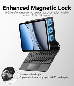 Custodia Sottile Magnetica con Tastiera Magic e Trackpad Multi-Touch Retroilluminato a 7 Colori per <span class=keywords><strong>iPad</strong></span> 11 A16 2025 10a Gen <span class=keywords><strong>10.9</strong></span> 2022 <span class=keywords><strong>Air</strong></span> 11 Pro 11 13 - Product Image 4
