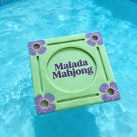 Porte-gobelets et supports intégrés, tapis de mahjong flottant, planche flottante en mousse non pneumatique, table en EVA imprimée sur mesure
