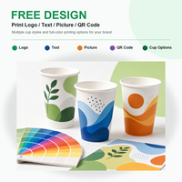 Tasses en papier personnalisées avec logo, jetables, biodégradables, empilables, pour mariage, café, 8oz 12oz 16oz, double paroi, vente en gros