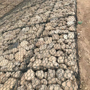 Hot Dip galvanis plastik PVC dilapisi heksagonal jala diperkuat keranjang Gabion batu tenunan kawat jala jala Netting kontrol banjir - Product Image 3