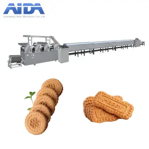 Mesin biskuit wafel produktivitas tinggi/lini produksi Wafer lembut/peralatan memanggang wafel lembut