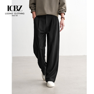 Pantalones de hombre para ir al trabajo, con cierre de cremallera, pliegues frontales, estilo británico, de Spandex/Nylon, antiarrugas, con diseño de <span class=keywords><strong>cuatro</strong></span> bolsillos, venta al por mayor de fábrica. - Product Image 1