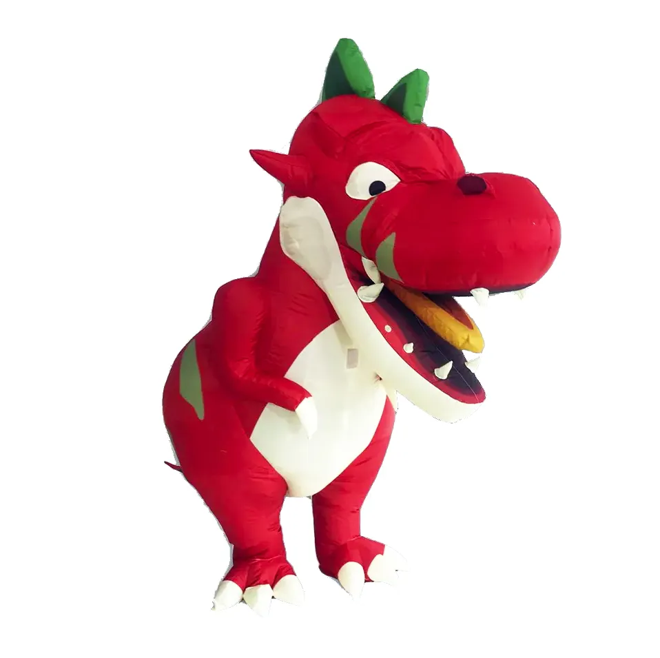 Iklan kustom produk tiup setelan kostum kartun hewan bergerak berjalan balon naga dinosaurus