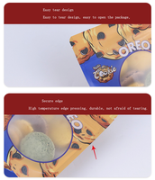 Sachet personnalisé imprimé pour biscuits, avec fenêtre transparente, refermable, en papier kraft, pour emballage de brownies, biscuits, lait et gelée