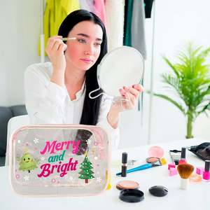 Custom Logo Christmas Gifts Cosmetic <b>Bag</b> <b>Clear</b> PVC ODM OEM Makeup Organizer Gifts <b>Bag</b> Transparent PVC Cosmetics Package <b>Bag</b> - Product Image 3