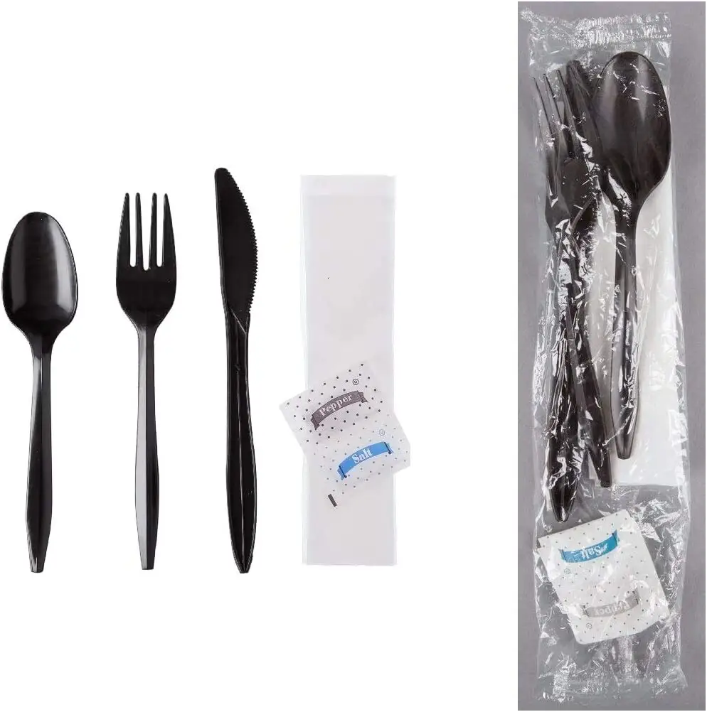 الجملة Pp المتاح أطباق أدوات مائدة بلاستيكية مجموعات الملح الفلفل منديل مجموعات الإخراج أواني الطعام مجموعة