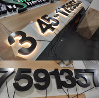 Panneau d'adresse de maison personnalisé en acier inoxydable rétroéclairé par LED, contrôle manuel, étanche IP65, alimentation CA, pour dortoir et bureau