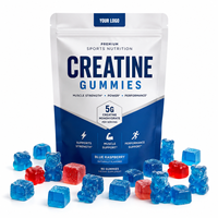 Compléments alimentaires fonctionnels en gommes personnalisées, gommes à la créatine, soutien à la croissance musculaire et à la récupération, emballage en gros