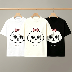 Women Cotton <b>T</b> <b>Shirt</b> Cute Cartoon <b>Dog</b> Crew Neck Short Sleeve Breathable Summer Top - Product Image 5