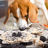 Tapis de renifflement moderne pour chien, gamelle anti-glouton, avec rangement à cordon, double usage, en feutre, lavable en machine, antidérapant, tapis d'entraînement