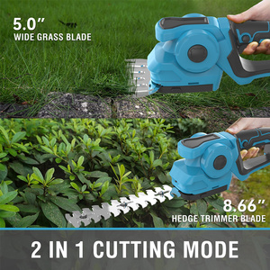 <span class=keywords><strong>Taille</strong></span>-haie sans fil 2-en-1, mini-tondeuse électrique rechargeable, cisailles à gazon portatives pour jardin et pelouse - Product Image 2