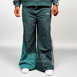 Wholesale Custom Oversized 100% Polyester Lightweight Nylon <b>Zip</b> <b>up</b> <b>Jackets</b> and Nylon Pants Jogger Set Windbreaker Tracksuit Men - Product Image 2