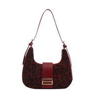 Nouveauté en vente chaude : sacs fourre-tout pour femmes, sacs en cuir décontractés en forme de demi-lune pour femmes, sac à bandoulière sous le bras pour femme, sac à main tendance pour femmes, léopard