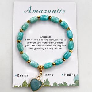 Bracelet en pierre naturelle avec perles de verre colorées, pour l'apaisement intérieur, photos de produits professionnelles sans couture, personnalisation artisanale - Product Image 4