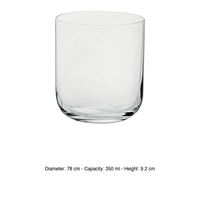 Vaso para agua Luigi Bormioli Sublime, 35 cl, altura 9.2 cm, diámetro 7.8 cm, cristal para degustación