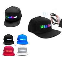 Gorra LED Programable de Venta Directa de Fábrica con Texto Desplazable Controlado por APP Móvil