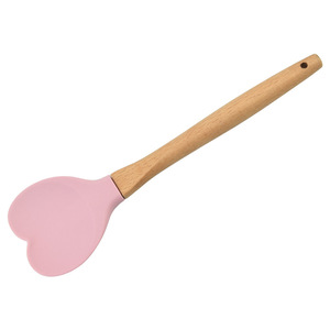 <span class=keywords><strong>Cuillère</strong></span> en bois naturel de qualité alimentaire, <span class=keywords><strong>cuillère</strong></span> en <span class=keywords><strong>silicone</strong></span> en forme de cœur, sans bruit, ustensiles de cuisine en bois - Product Image 1
