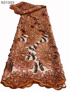 Wholesale Price Guipure <strong>Lace</strong> Fabric <strong>Fancy</strong> Sequins Embroidery Corded <strong>Lace</strong> Fabric - Product Image 6