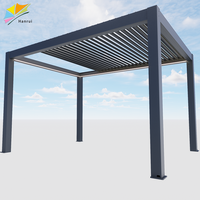 Rideau de store motorisé imperméable et rétractable avec toit entièrement rétractable pour pergola en aluminium