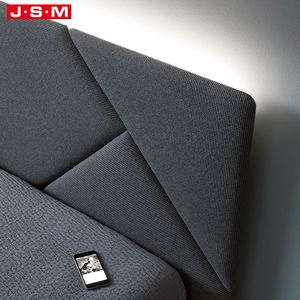 Meubles de chambre à coucher classiques Tête de lit en mousse et tissu Lit simple - Product Image 4