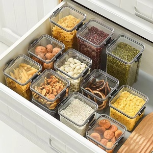 Pot de conservation alimentaire transparent en plastique de qualité alimentaire pour assaisonnements, capacité 800-1000 ml, design moderne et simple - Product Image 1