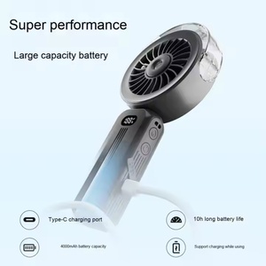 Ventilateur portable rechargeable pliable USB avec affichage numérique, haute vitesse, brumisateur, pour usage domestique et automobile, sur batterie - Product Image 4