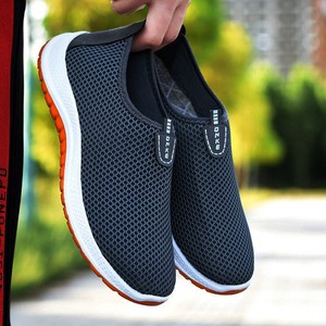 Summer Mesh Slip-On <b>Shoes</b> for Men <b>Soft</b> Rubber Outsole Breathable Non-Slip Wear-Resistant Flat Dad <b>Shoes</b> Middle-Aged Elderly - Product Image 1
