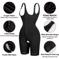 Body gainant intégral en nylon ferme pour femmes grandes tailles, respirant, post-partum, avec ouverture aux fesses, soutien de la poitrine, taille haute et effet push-up fessier