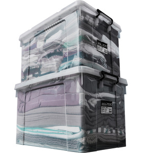 Clothing Organizer Large Transparent Storage <b>Box</b> 200L Rectangular With Handle For Clothes Household Use - Product Image 5