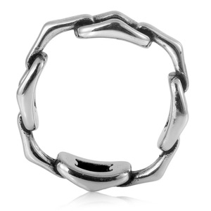 Anillo de cadena geométrico yunique, color acero, joyería de moda unisex, regalo FY28068 - Product Image 3
