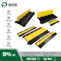 Protector de Cables Profesional de 3 Canales, Amarillo y Negro, Rampa para Cables, Reductor de Velocidad, Goma Resistente, Seguridad Vial de 3 Canales